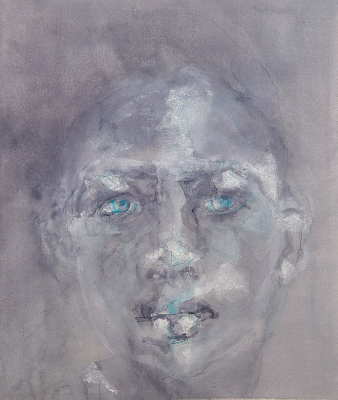 Study 2 (The Face) water colour on paper. 36.5 x 31.5cm. 2013.